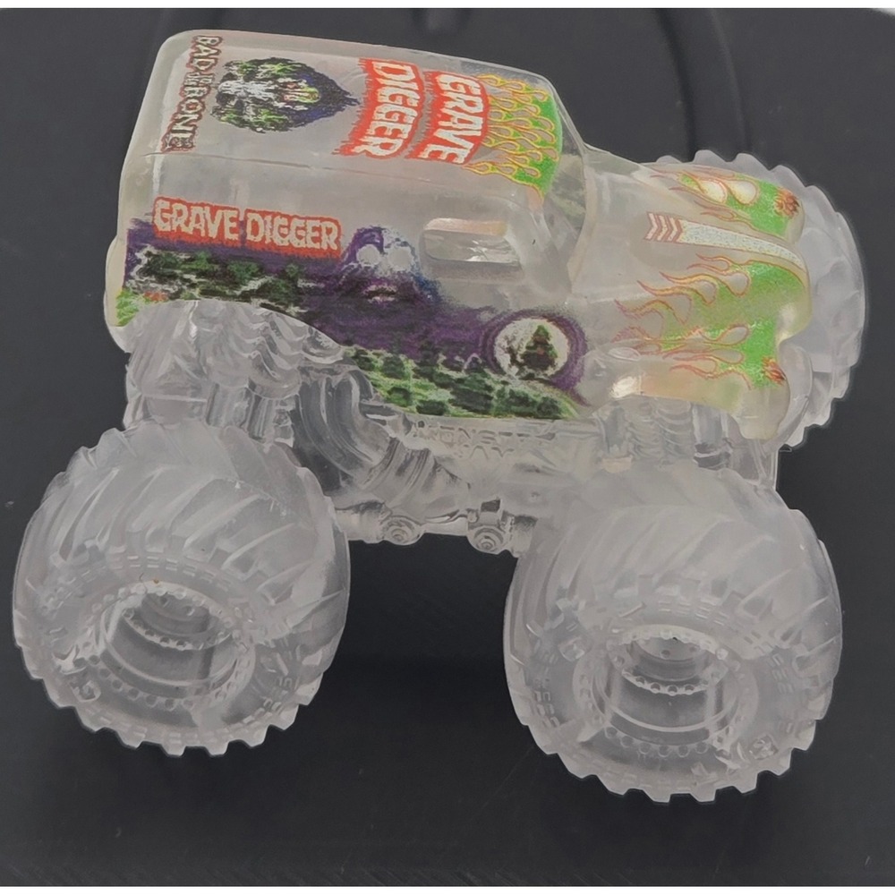 MONSTER JAM MINI Bad To The Bone Grave Digger Chase Clear Spin Master Truck 2024